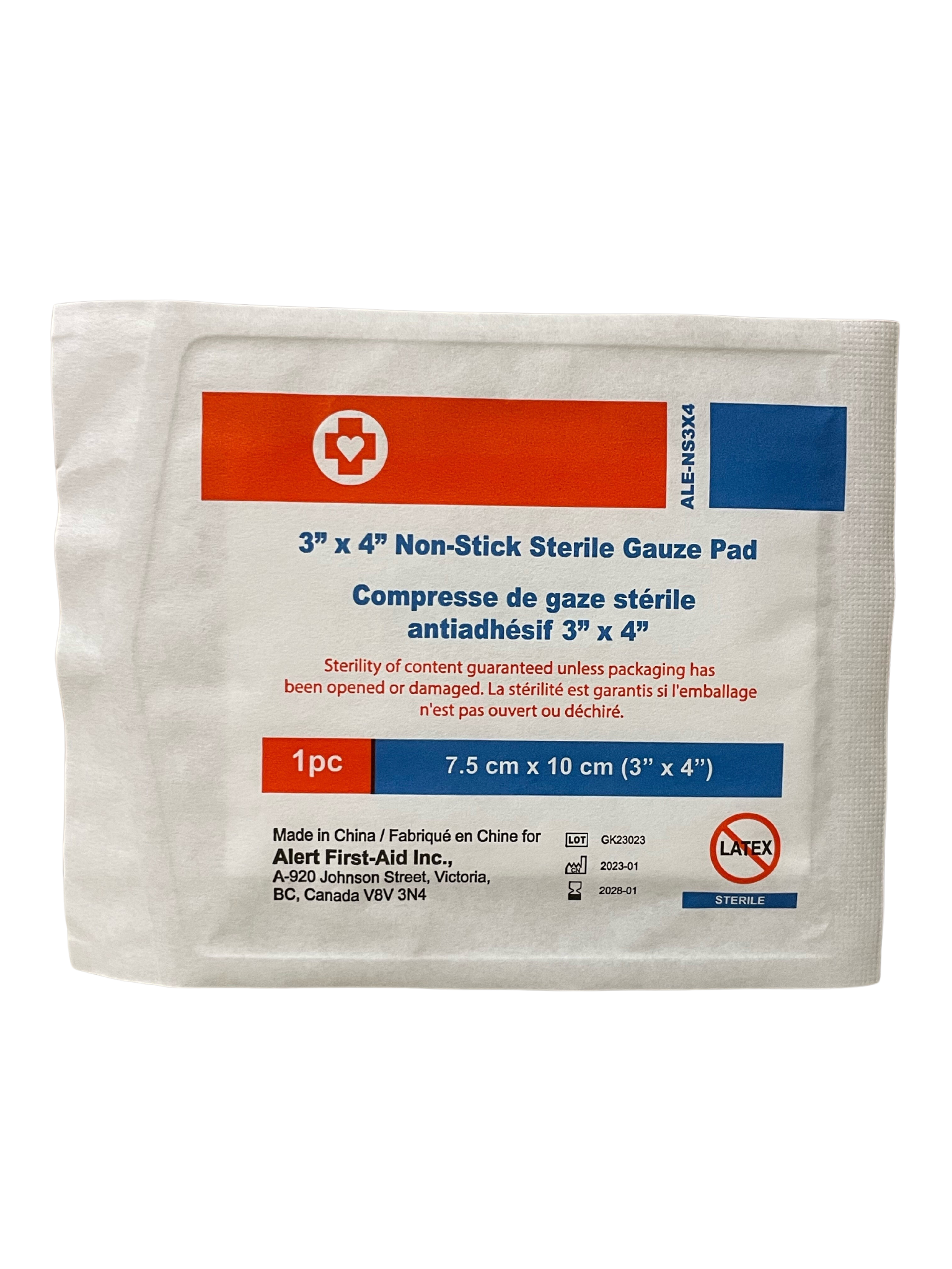 Alert First-Aid Inc - Non-Stick Sterile Bandage 3 x 4